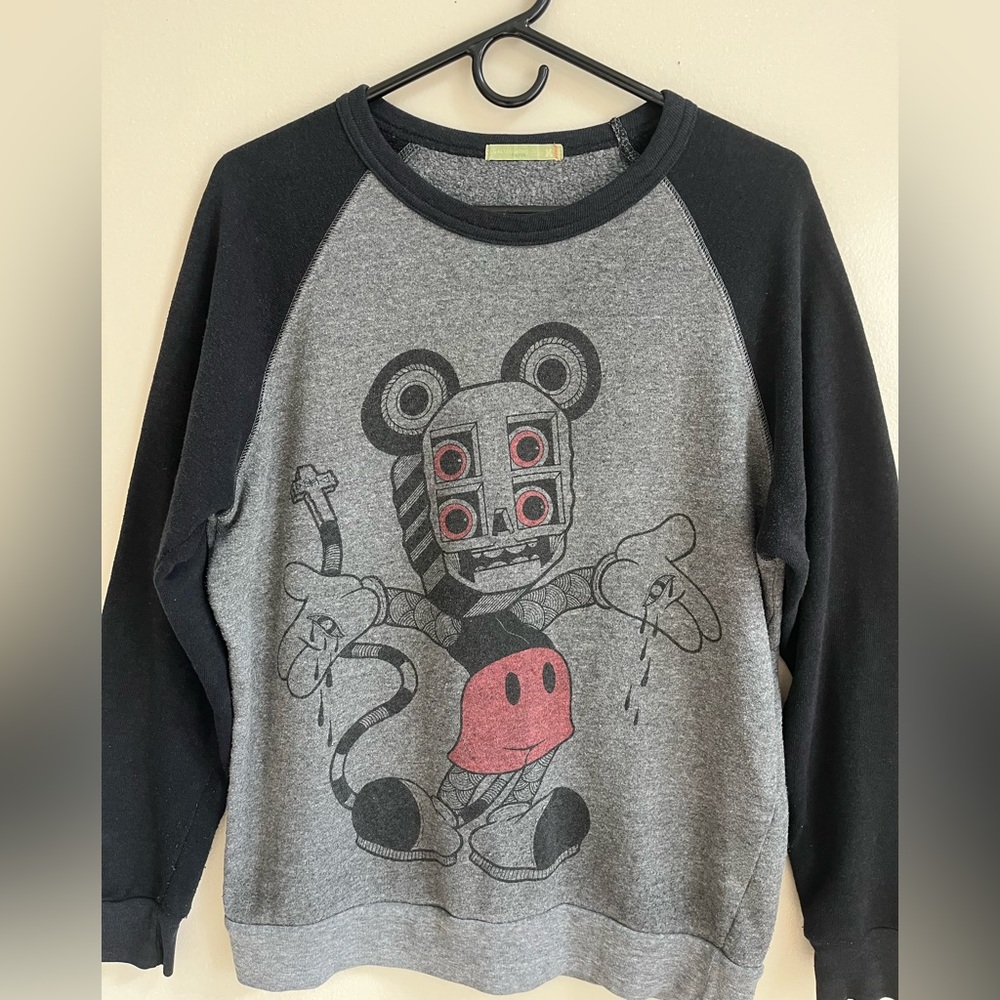 Alternative Apparel Demented Disney Used Crewneck Sweatshirt Size Medium